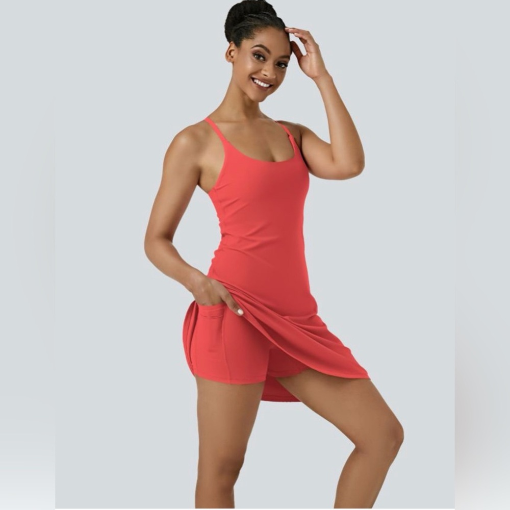 HALARA Coral Red Mini Dress